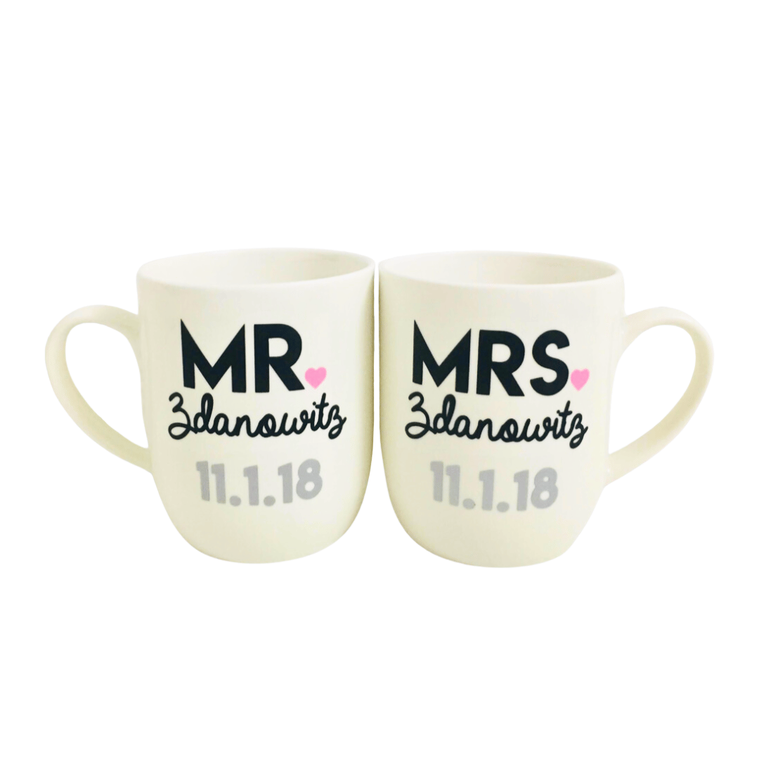 Couple Mug Set - Mr and Mrs - Last Name