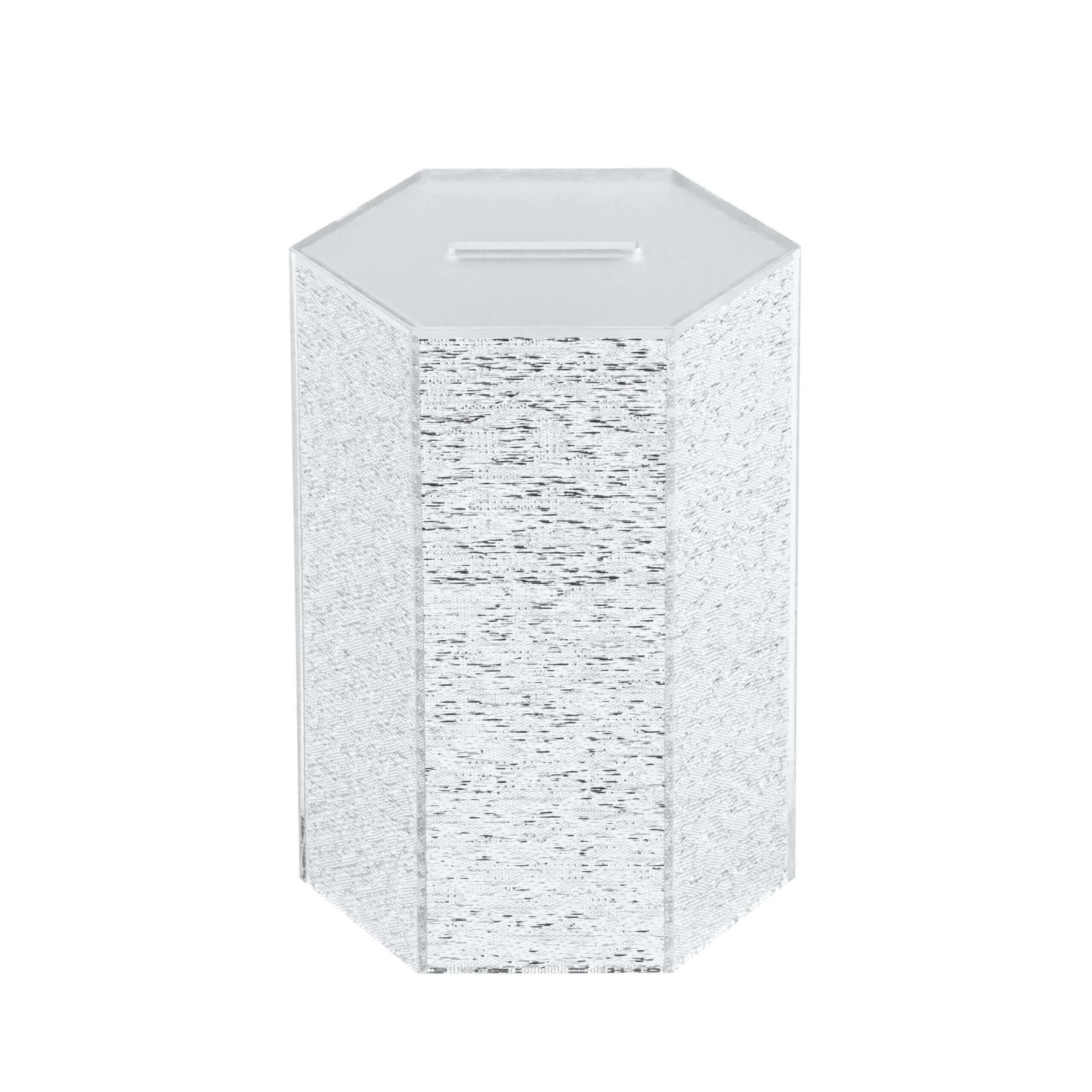Silver Acrylic Tzedakah Box - Feldart