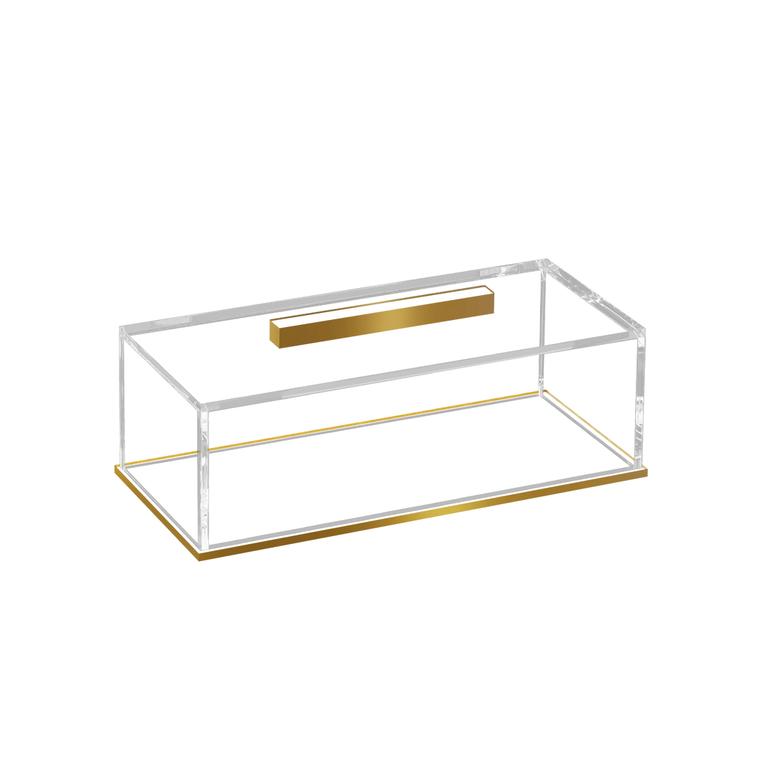 Gold Rectangle Cake Tray with Lid - Feldart